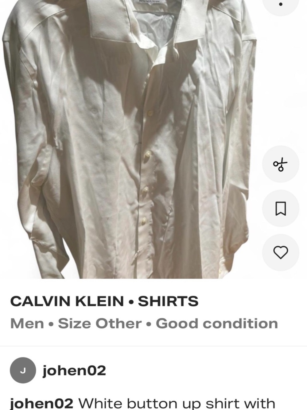 Calvin Klein Men's White Dress Shirt - Classic Button-Up